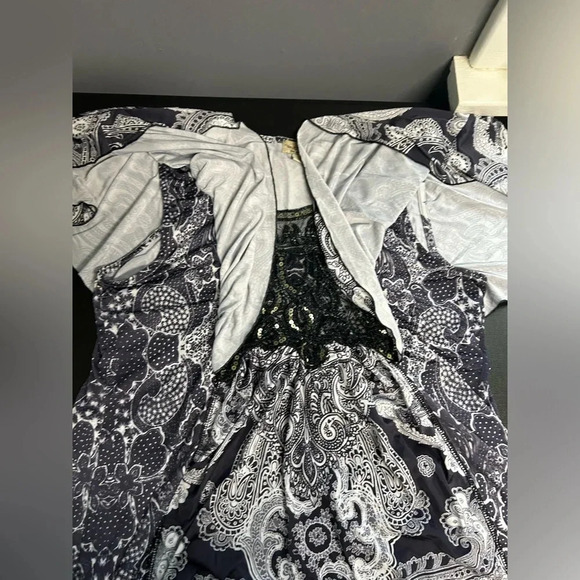 One World Bat Wing Bohemian Embellished Top Women’s Large Lace Flutter Sleeve - Picture 11 of 16